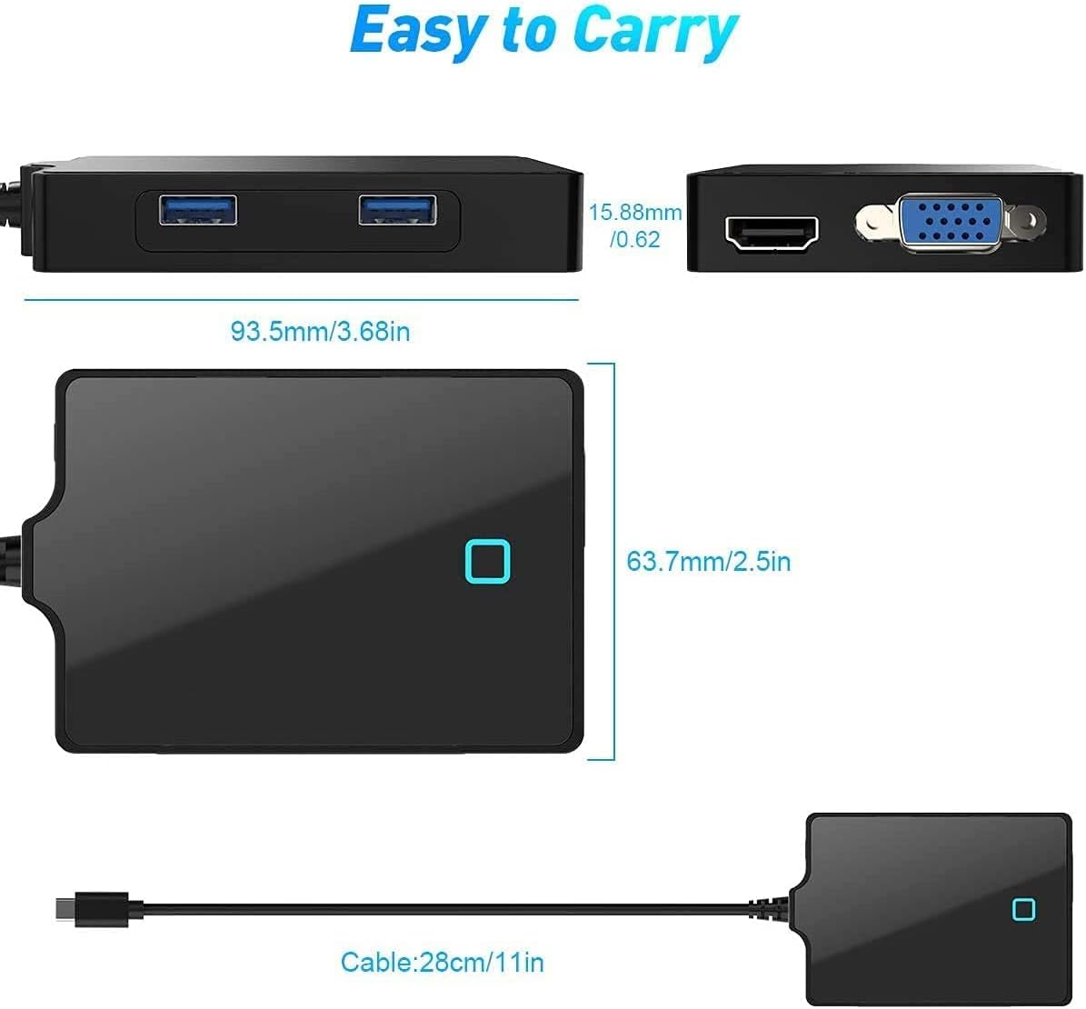 USB C Docking Station USB C Hub for Type C Devices 12V/24V