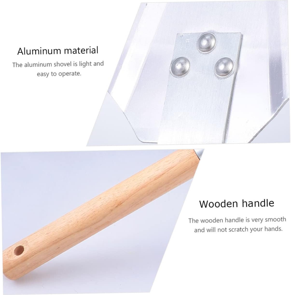 Garneck 2pcs Removable Handle Pizza Shovel for Baking Tools Cake Cutting Pizza Transfer Wooden Handle Kitchenware