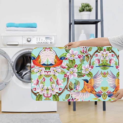 Teppich-Set für Badezimmerteppiche, 3-teilig, inkl. Konturteppich und Toilettendeckelbezug, Blumenvögel mit rosa Aufdruck, 3-teilig – Bild 8