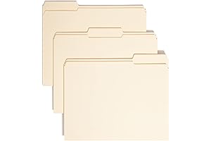Smead File Folder, Reinforced 1/3-Cut Tab, Letter Size, Manila, 100 per Box