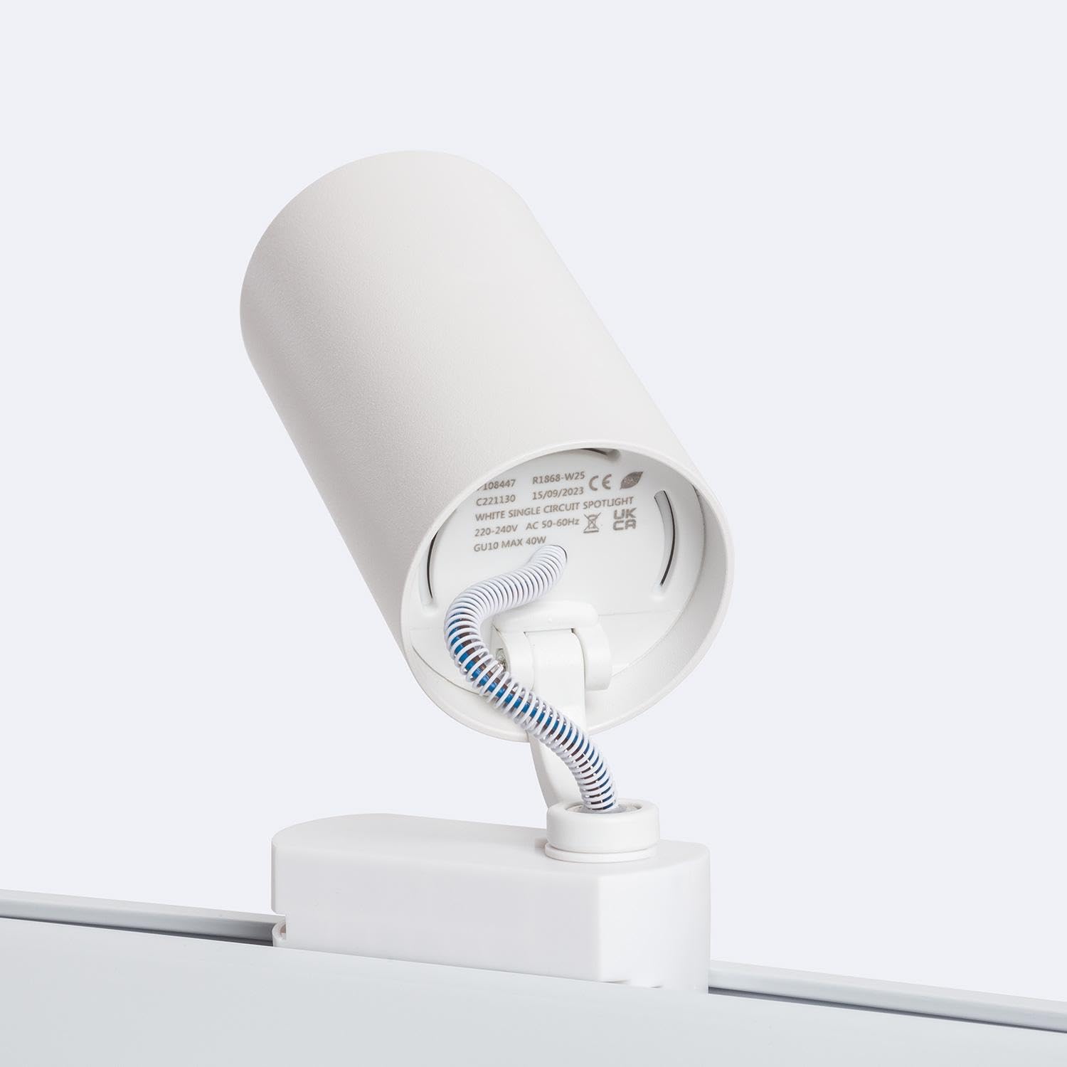 LEDKIA LIGHTING Foco Carril Monofásico Ruun para Bombilla GU10 Blanco GU10