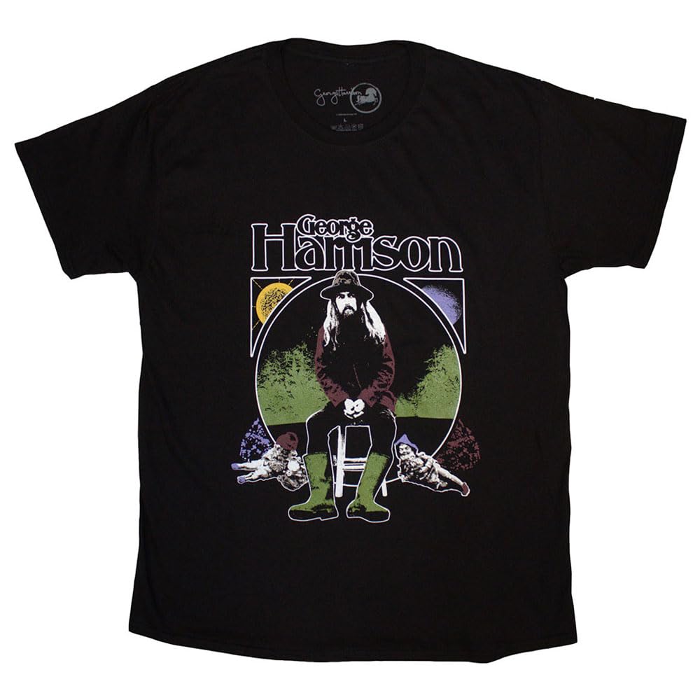 Rock Off officially licensed products George Harrison Sun and Moon T Shirt S Black