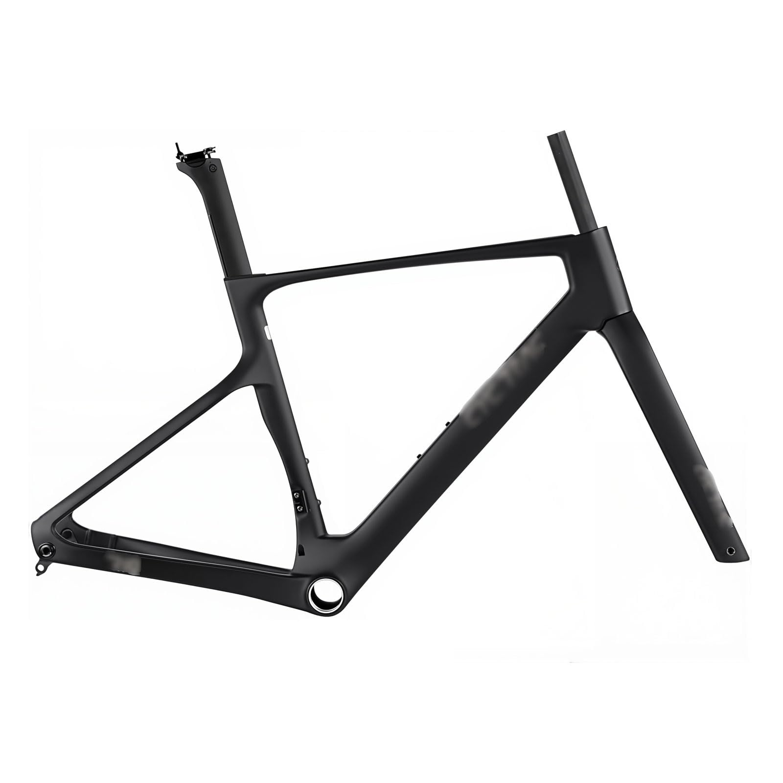 TUJISEK Carbon Road Bike Frameset 700C Road Bike Frames 43/46/48/51/54CM Disc Brake Racing Bike Frame Lightweight Thru Axle Frame 12x100mm/12x142mm Internal Routing(Svart,L-51CM)
