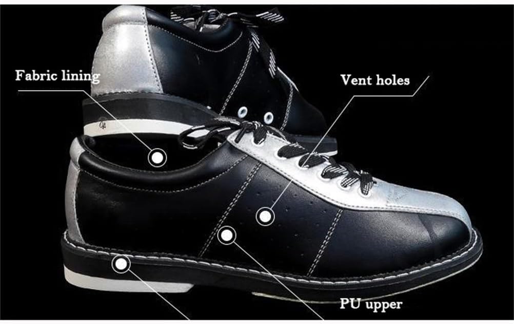 DAMANDO Women's Bowling Shoe, Ladies Leather Blowing Shoes Lightweight Lace-Up Blowing Trainers