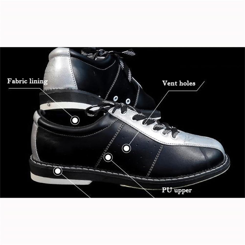 DAMANDO Frauen Bowling Schuh, Damen Leder Blowing Schuhe Leichte Lace-Up Blowing Trainer