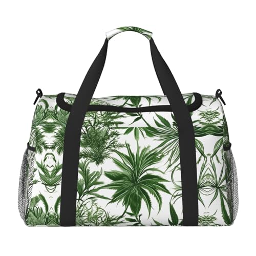 Flowering Herbs and Herbaceous Plants print Weekender Overnight Carry On Bag Gym Luggage Bag Duffel Bag for Travel Women