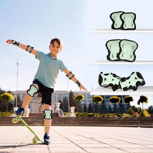 Image of R for Rabbit Safe Play Protector Pads for Kids Knee Elbow Wrist Guards Lightweight Adjustable for Cycling Skating & Other Sports PP Shell EVA Soft Liners Material Pads Age 6-12 Years Babies (Green)