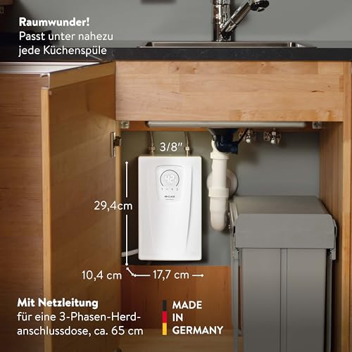 Chauffe-eau instantané électrique CEX-U triphasé sous évier compact eau chaude instantanée