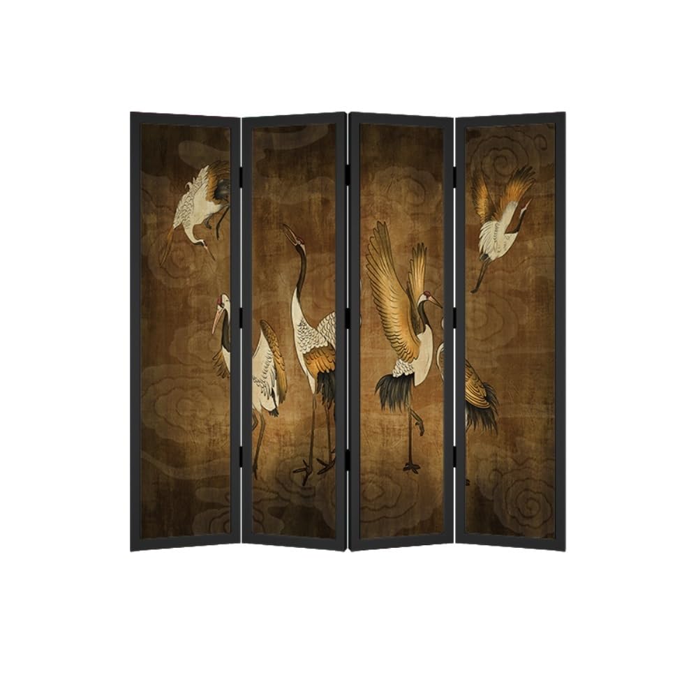Room Divider Screens Home Retro Crane Folding Screen Partition Living Room Guest Mobile Shield Restaurant Bedroom Decorative