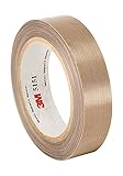 TapeCase 5153 - Cinta de gamuza de cristal PTFE de color marrón claro, de 3 m, 100 a 500 grados de temperatura de rendimiento, 0,008 cm de grosor