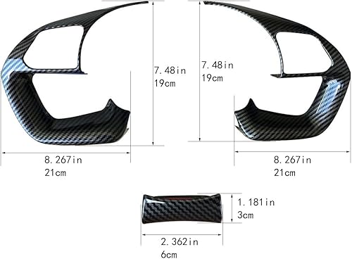 Miniatura 4 de Ruihe Funda de volante de color de fibra de carbono moldura apta para Hyundai Elantra, Santa Cruz, Tucson 2021-2025 diseño universal y accesorio