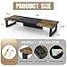 WESTREE Dual Monitor Stand Riser, Wood and Steel Multi-Purpose Desktop Storage Stand for 2 Monitors for Computer, Laptop, Printer, TV, Rustic Brown