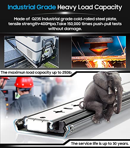 Yenuo Heavy Duty Drawer Slides Full Extension 12 14 1618 20 22 24 26 28 30 32 34 36 38 40 Inch Side Mount Ball Bearing Metal Rails Track Guide Glides Runners 250 Lbs 1 Pair (14 Inch, Without Lock) #TOP2