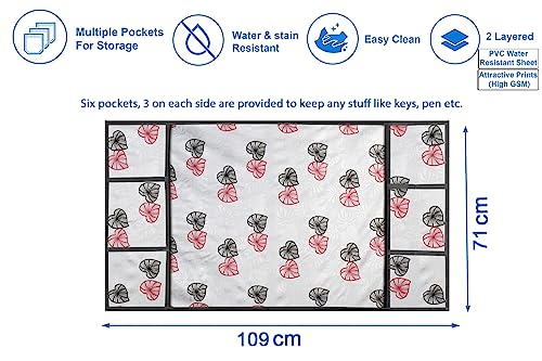 Image of Stylista Refridgerator top Cover Suitable for Samsung RR23C2F35DX /HL, 215 Liter Fridge, Dimension (WXD) 71x109 CM, Coralheart Pattern Grey