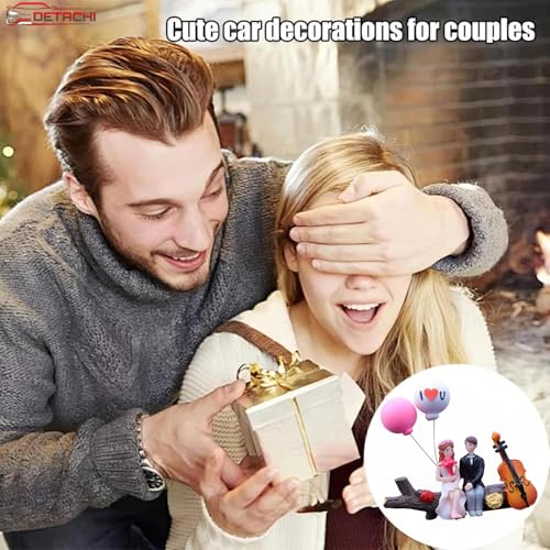 Image of DETACHI Plastic Car Dashboard Toy | Car Dashboard Accessories | Car Decoration Items | Car Decor | Interior Dashboard Accessories | Showpiece for Desk Decoration | Car Dashboard Toys (1 Pc Couple)