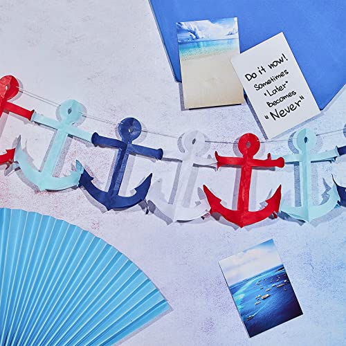 Boao 8 Pieces 8ft Nautical Garland Red White Blue Bunting Decor by Boao - Used condition - Image 3