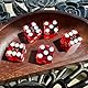Yuanhe Casino Craps Würfel-Set, inkl. 19 mm großen, roten Präzisions-Casino-Würfeln, 5 Stück und 7,6 cm Craps On/Off Dealer Puck Button