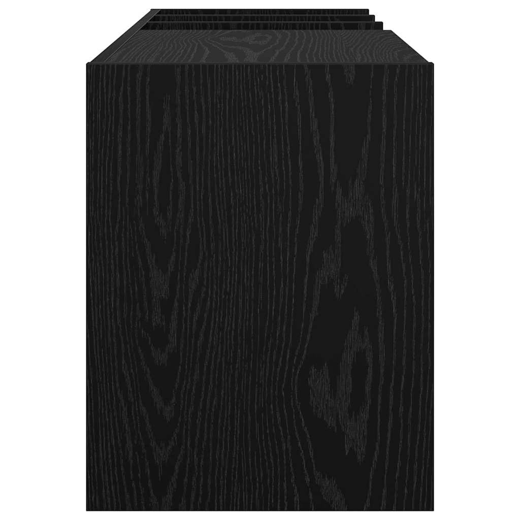 Armario para discos de vinilo, aspecto de roble negro, 78,5 x 35 x 45 cm, con 6 estantes, mueble multimedia versátil para vinilo, CD, DVD, sala de estar y cine en casa