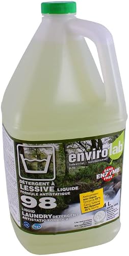 Envirolab Non toxic laundry detergent liquid - Plant based safe for kids, baby and pets - No artificial colors or preservatives phosphate free