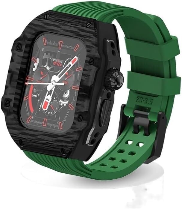 Kit modification Apple Watch boîtier carbone et bracelet sport agate pour toutes vos aventures