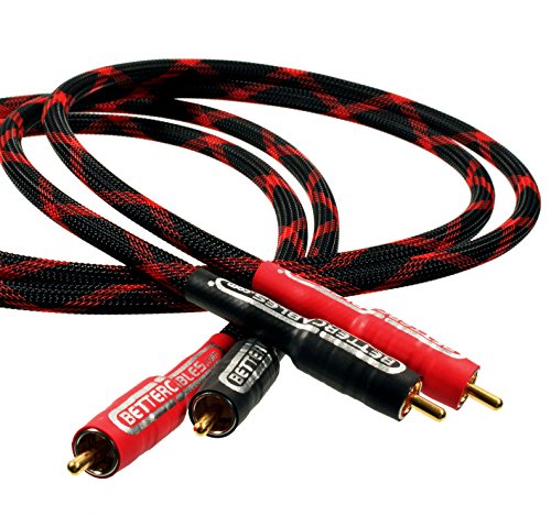 6 Feet Better Cables Silver Serpent Anniversary Edition Red/Black RCA Audio Interconnect Cables - Stereo Pair (2 Cables) High-End, High-Performance, Premium Hi-Fi Audio