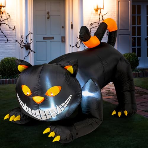 GOOSH 6 FT Halloween Inflatables Outdoor Black Cat with Shakable Head の商品画像 1