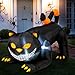 GOOSH 6 FT Halloween Inflatables Outdoor Black Cat with Shakable Head, Blow Up Yard Decoration with LED Lights Built-in for Holiday/Party/Yard/Garden