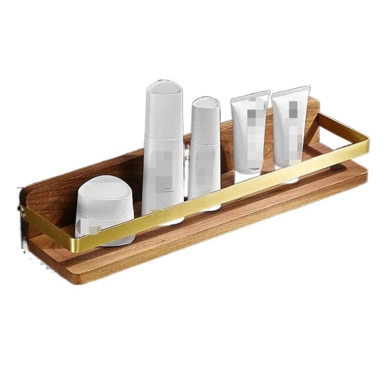 Ruiseawing Shower Organizer Shower Rack Shower Shelf Shower Organizer Shower Caddy Shelf No Drilling Shower Storage Rack Walnut