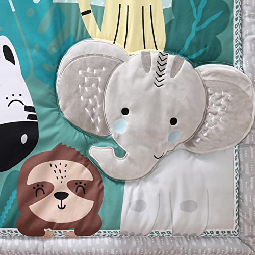 The Peanutshell Crib Bedding Set, Safari Animals, 3 Piece Crib Set #TOP4