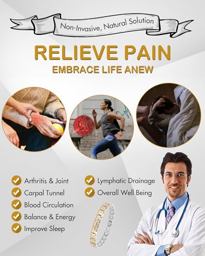 Feraco Magnetic Bracelet for Women Titanium Steel Magnetic Bracelet with Neodymium Magnets, Christmas Jewelry Gifts (8.66, 2X Strength Silver & Gold)4