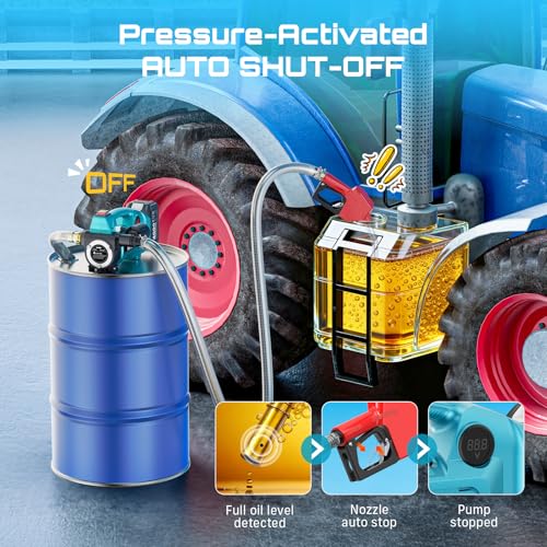 Image of SEESII Diesel Transfer Pump 3-Power: 12V /24V /18V Battery Powered Fuel Transfer Pump with Auto-Stop & 4.0Ah Battery,12 GPM Cordless Diesel Pump for Diesel Kerosene, for Farm Truck Boat