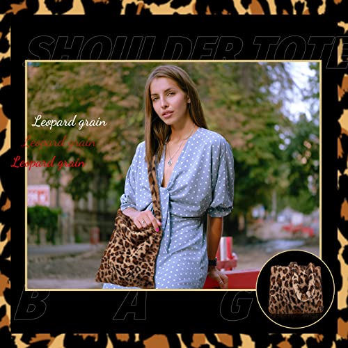 Weewooday Bolso Tote grande de piel sintética con estampado de leopardo miniatura 6