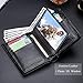 BULLCAPTAIN Large Capacity Genuine Leather Bifold Wallet/Credit Card Holder for Men with 15 Card Slots QB-027 (Black)