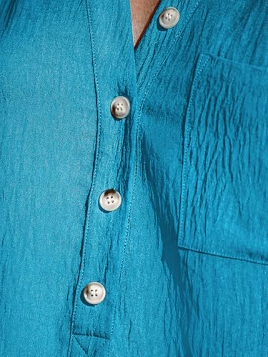 Image of CUPSHE Women's Mini Dresses Button V Neck Ruffled Sleeveless A Line Casual Summer Cover Up Dress