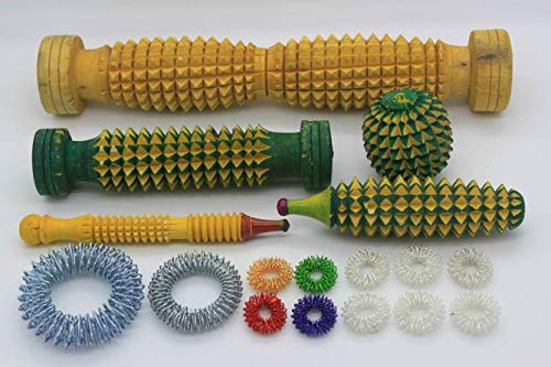 Acupro Health Care System_Acs Acupressure Foot Roller Wooden With Various Body Massage Products Gym & Fitness Kit