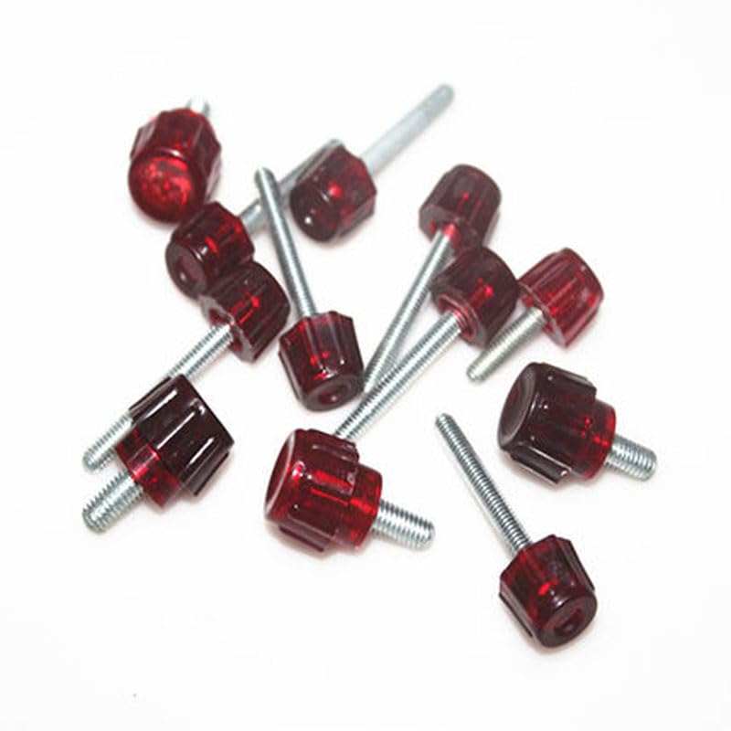 M4 Plastic Thumb Steps Screw Machine Decoration Screws Red Head Bolts 10-40mm Length - (Size: M5 x25mm(4pcs))