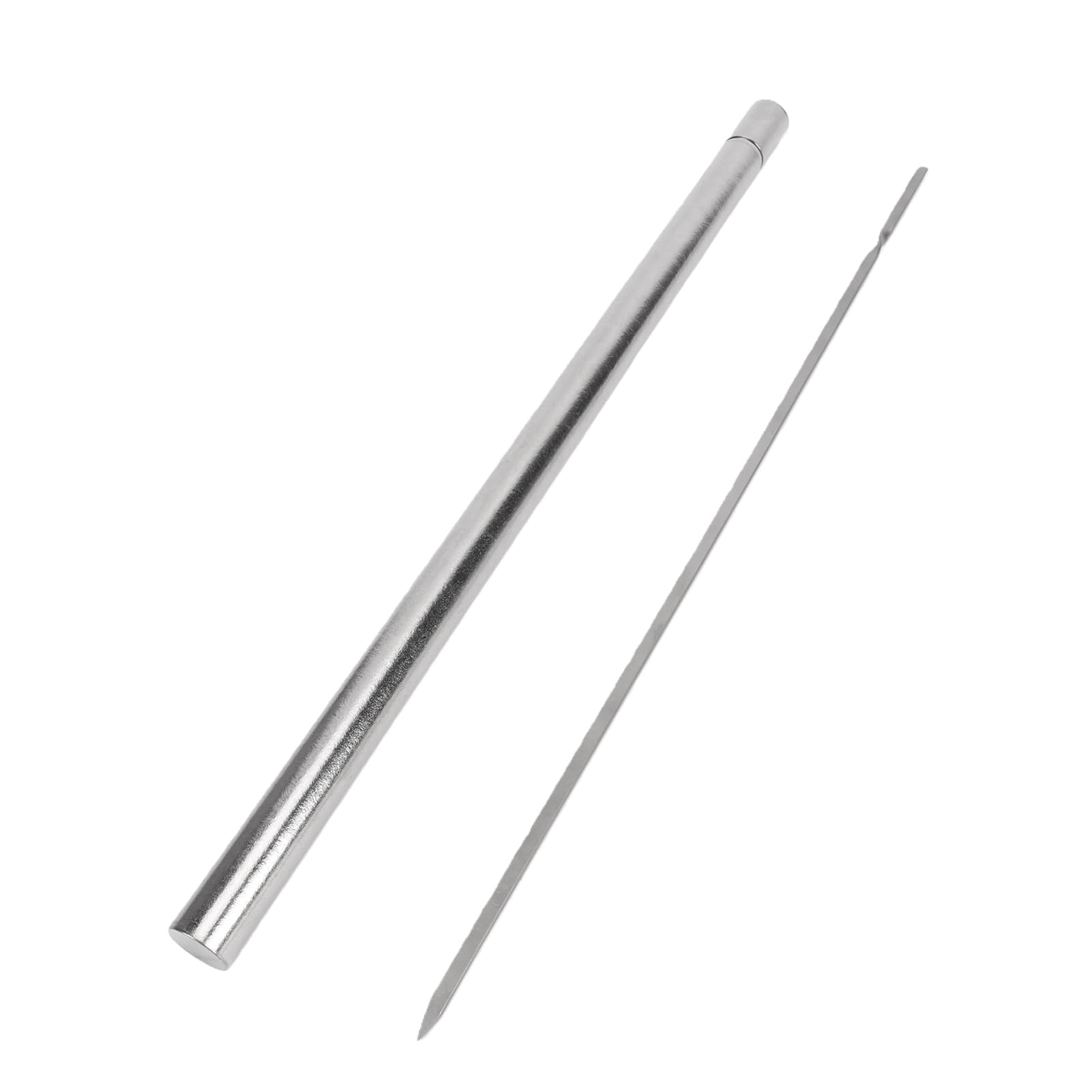 Bewinner Spiedini per Grigliare in Titanio, Confezione da 10 con Tubo di Stoccaggio - Bastoncini per Barbecue Leggeri e Resistenti per il Campeggio, Facili da Pulire e Resistenti Alla Ruggine (400 mm)