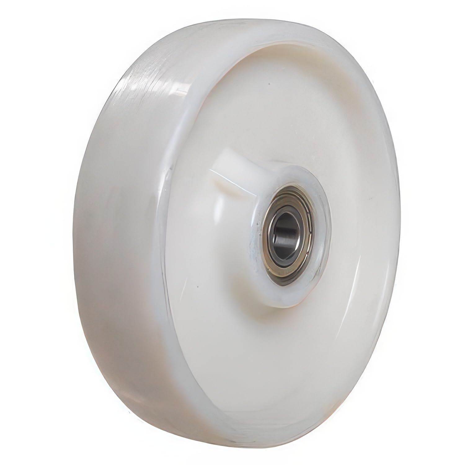 CABLEPELADO Rueda transpaleta rodillo, Rueda de carga pesada, Nylon Poliamida, Diámetro de rueda 200 mm, Ancho banda 50 mm, Diámetro agujero buje: 20 mm, Longitud Buje: 52 mm, Blanco, Hasta 750 Kg
