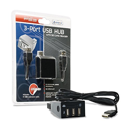 Hyperkin 3-Port USB Hub with SD Card Reader for PS3/ PC