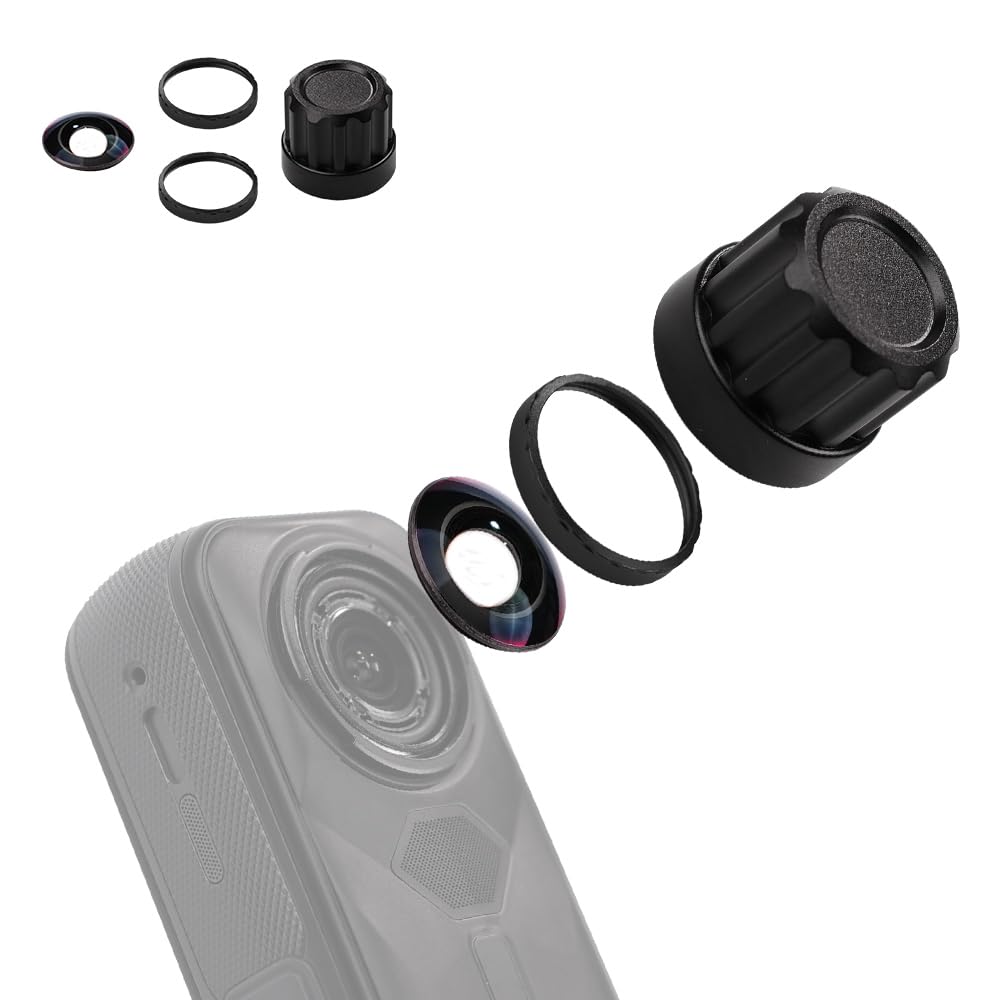 Lens Replacement Kit for Insta360 X5, Portbale [1 Pcs] Optical Glass Cover with Removal Tool + 2 Black Base, Easy Installation, Lens Guard Camera Kit for Insta 360 X5 Accessories-image-35