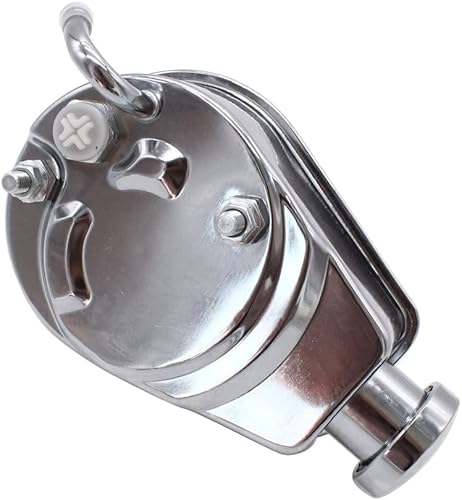 Miniatura 2 de 1 bomba de dirección asistida SHLPDFM Chrome Saginaw P Series Bomba de dirección asistida de 58 pulgadas, eje estilo chavetero compatible con