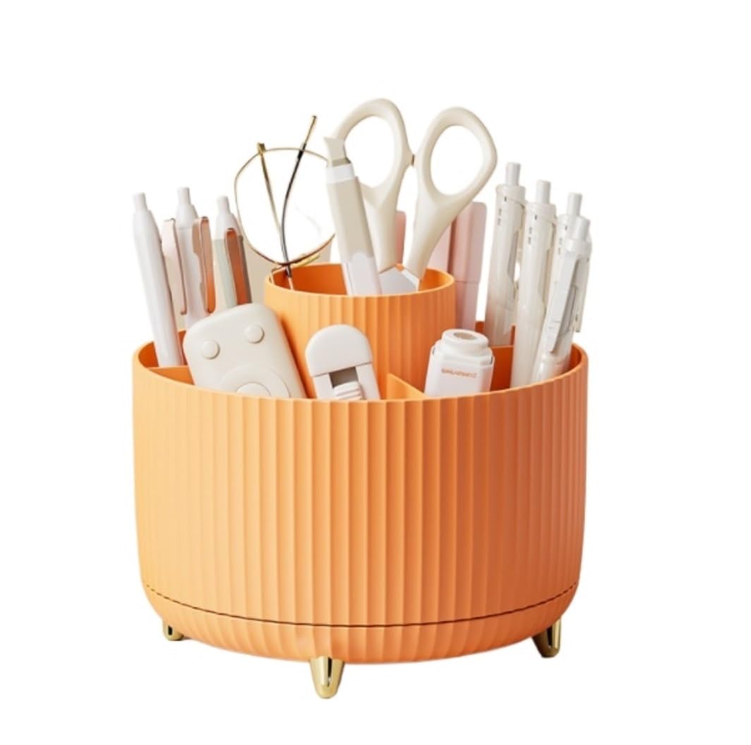 Habrur Organizer Scrivania Portapenne da Scrivania Portapenne per Matita da Scrivania Organizzatori E Accessori da Scrivania Rotanti A 360° Organizzatore Scrivania (Color : A, Size : 15 * 12.5cm)