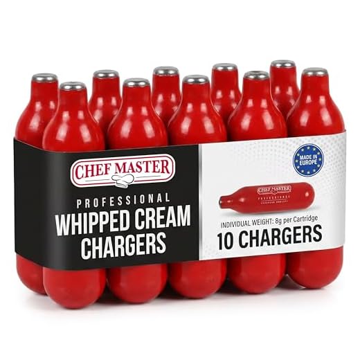 Chef Master N2O Whipped Cream Chargers, Food-Grade, Made in EU, 10 Pack