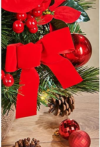 WeRChristmas Pre-Lit Decorated Hessian Base Christmas Tree, Green, 2 ft / 60 cm