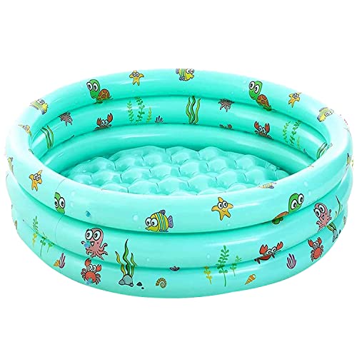 Uppblåsbar pool, uppblåsbar plaskdamm, barnpool, barnplaskbassäng, pool, uppblåsbar barnpool, babypool, 3 hjul, diameter 100 cm, höjd 35 cm