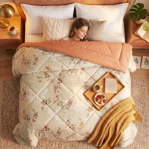 Image of VAS COLLECTIONS Feather Cotton Reversible AC Comforter for Double Bed | Super Soft 220 GSM Quilt /Duvet /Dohar | Lightweight All-Season Comforter | 90 x 100 Inches (1 Piece), Sage
