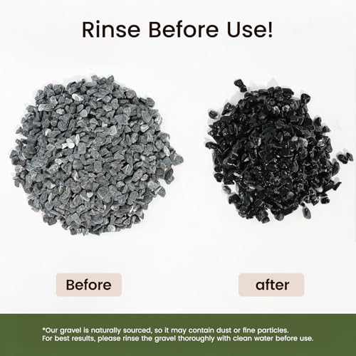 Image of CONSDAN 12 LBS Natural Gravel for Fish Tank, StoneCreek Betta Fish Aquarium Gravel, Vase Filler, River Rocks, Fish Tank Decorations, Perfect for Aquarium Decor, Fish Tank, & Indoor Plant, Black