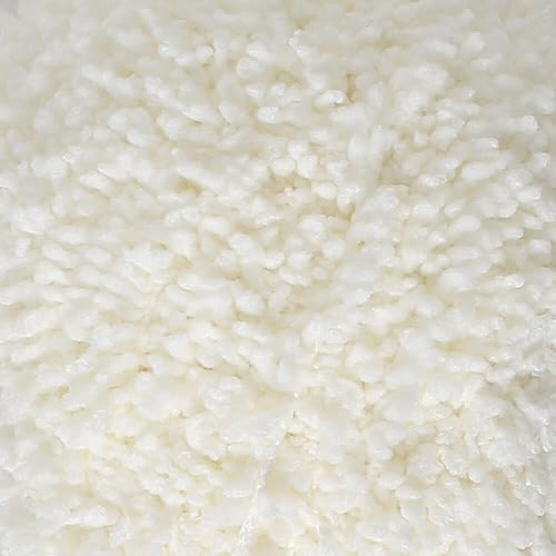 Miniatura 2 de 1 Ball Loren - Hilo de tejer de cordero, 100% micro poliéster, 3.5 onzas (3.53 oz)  109 yardas (328.1 ft), hilo peinado mullido, color crema claro,