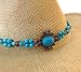 Handmade Southwestern Star Turquoise Concho Hat Band Turquoise Gemstone Copper Beads One Size Adjustable Bolo Tie Gift Boxed