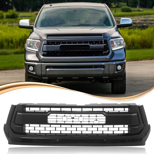 QNDS Front Grille Compatible with 2014-2021 Tundra 2nd Gen Pickups Direct Aftermarket Replacement Grill ABS Front Grille without Light Matte Black